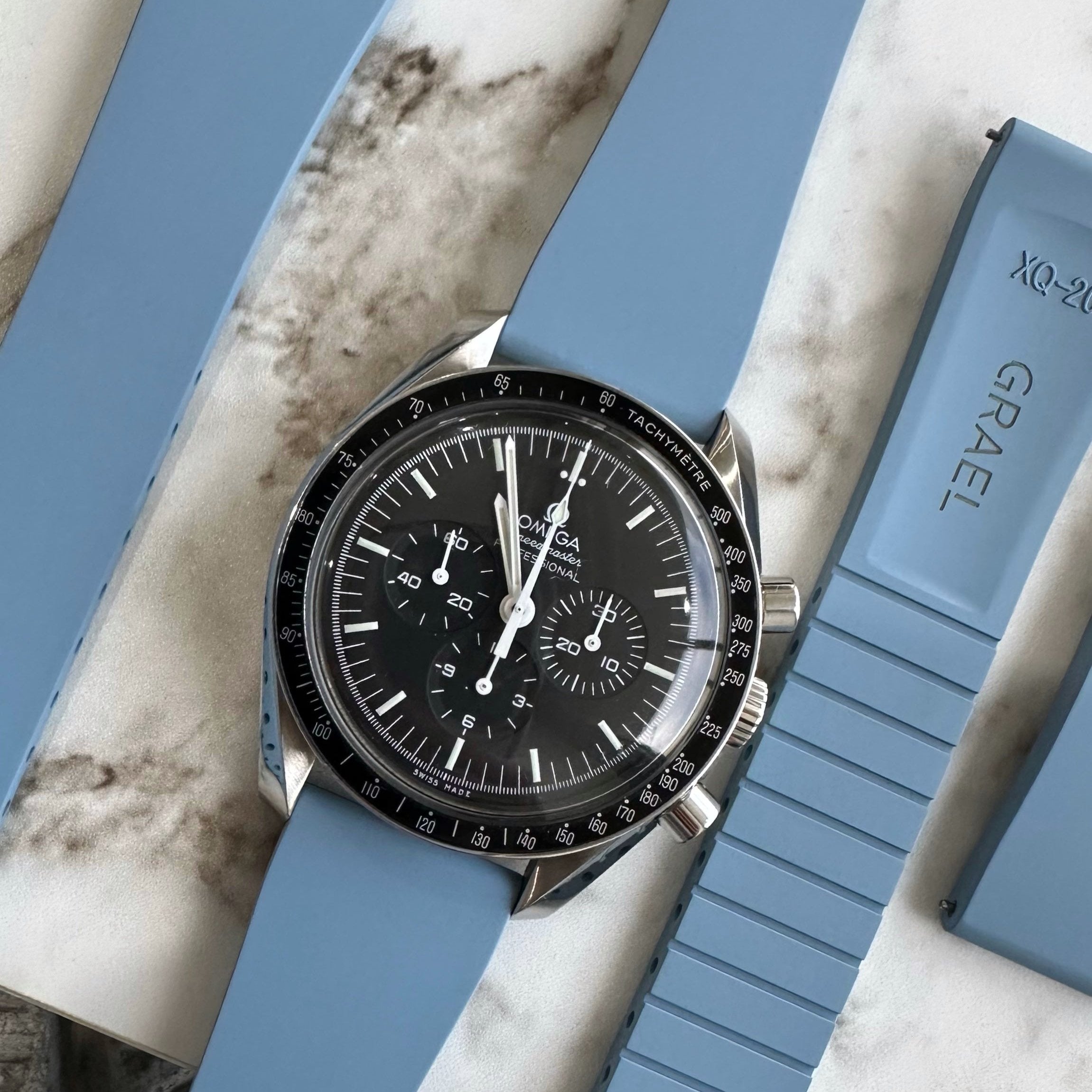 Light Blue Rubber Watch Strap