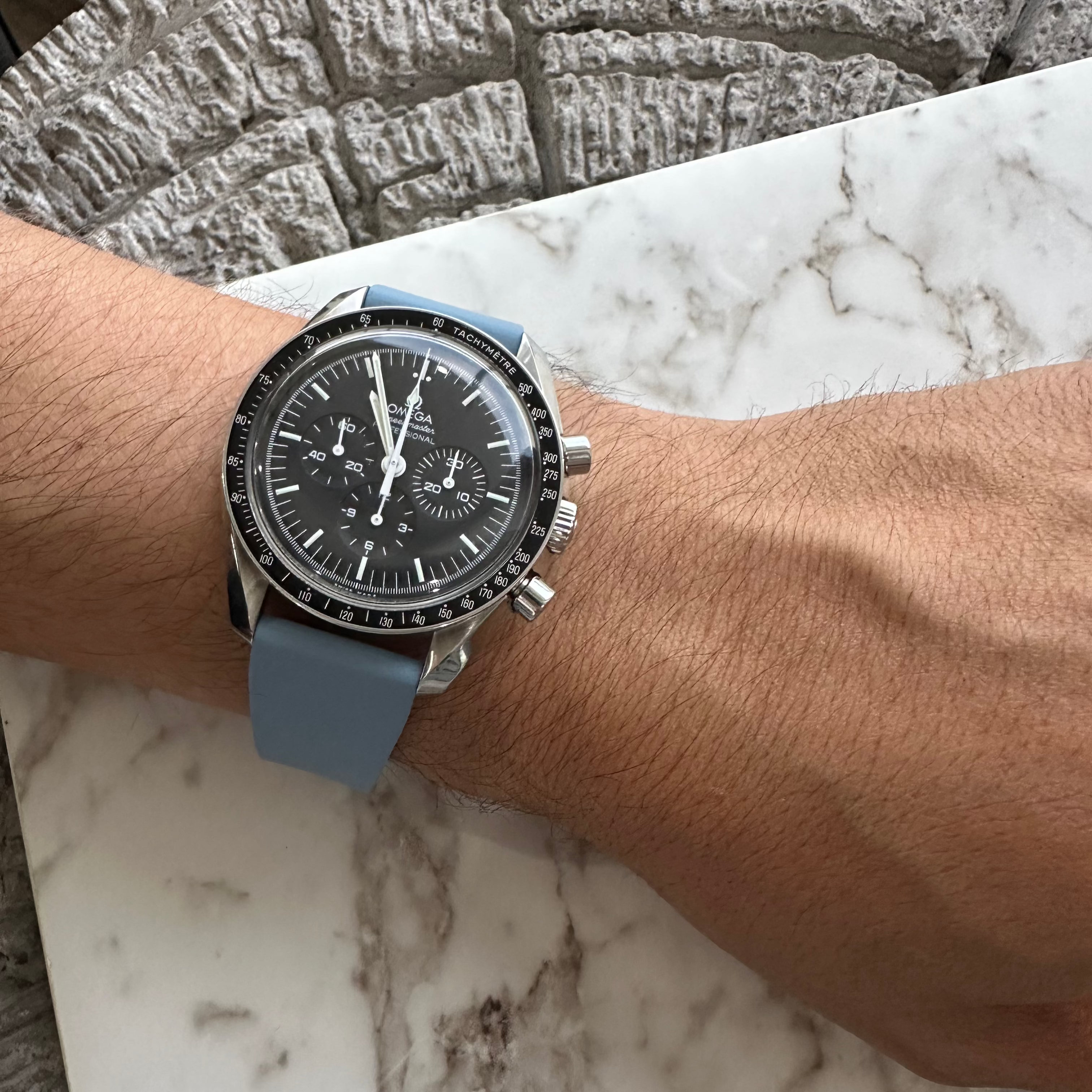 Light Blue Rubber Watch Strap