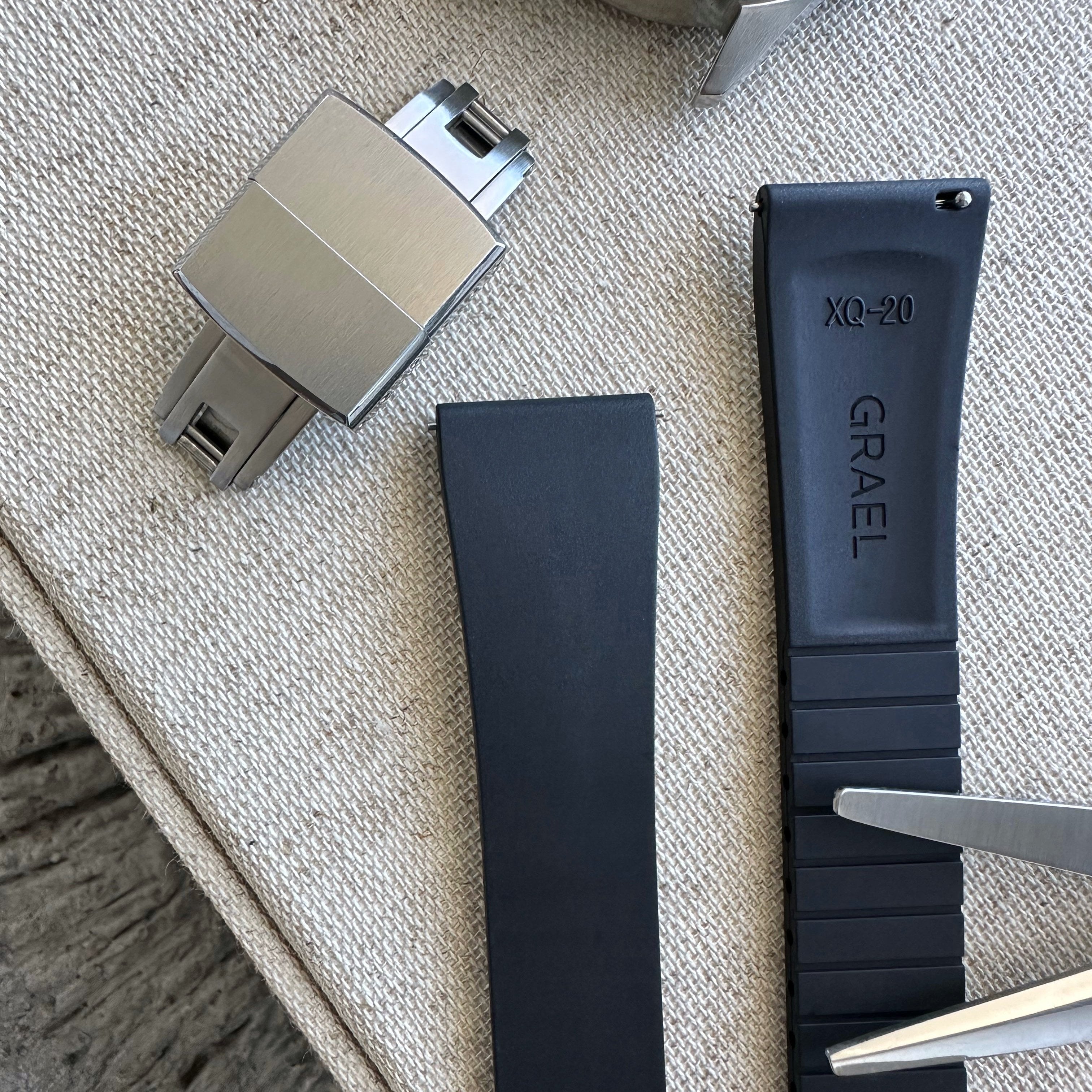 Black Rubber Watch Strap