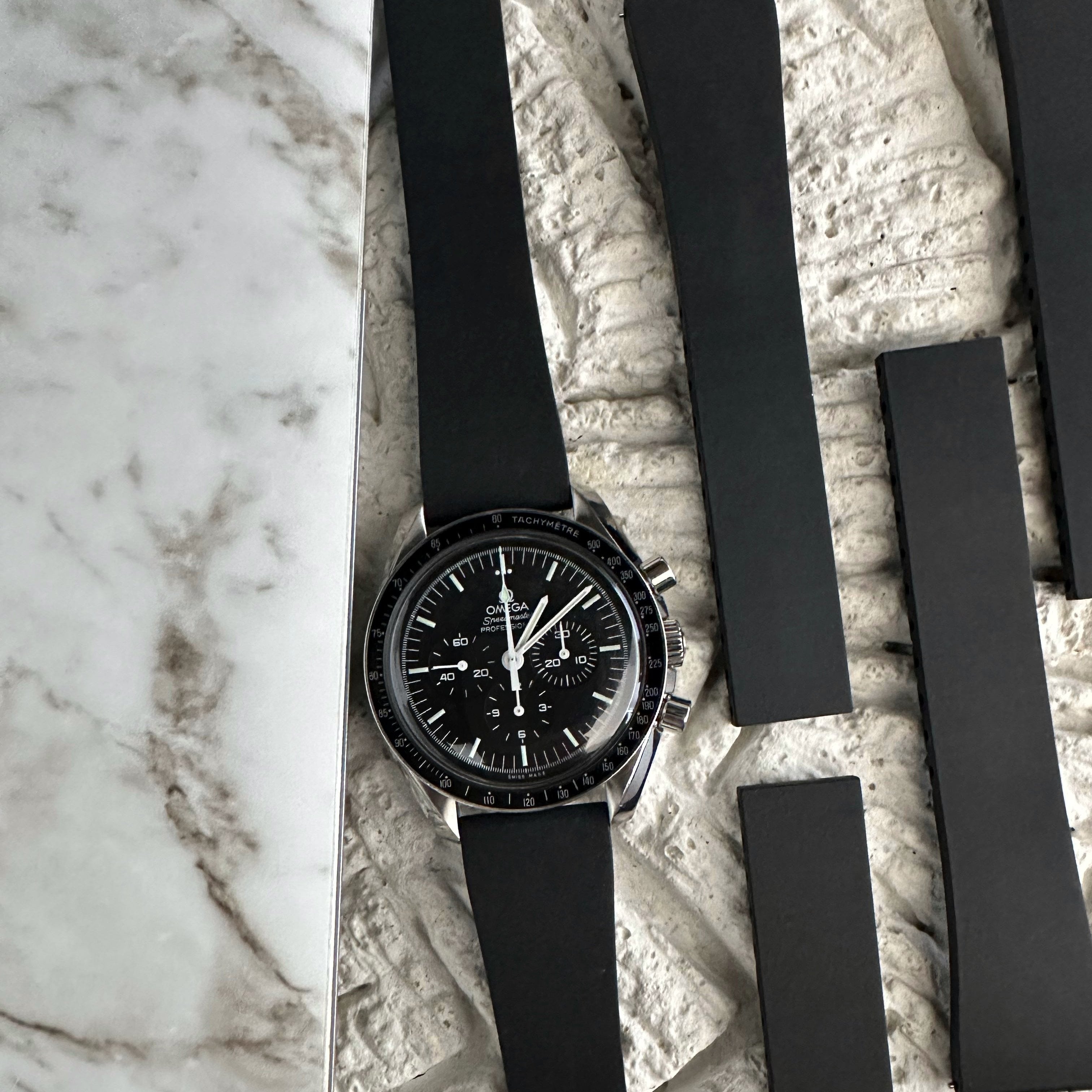 Black Rubber Watch Strap