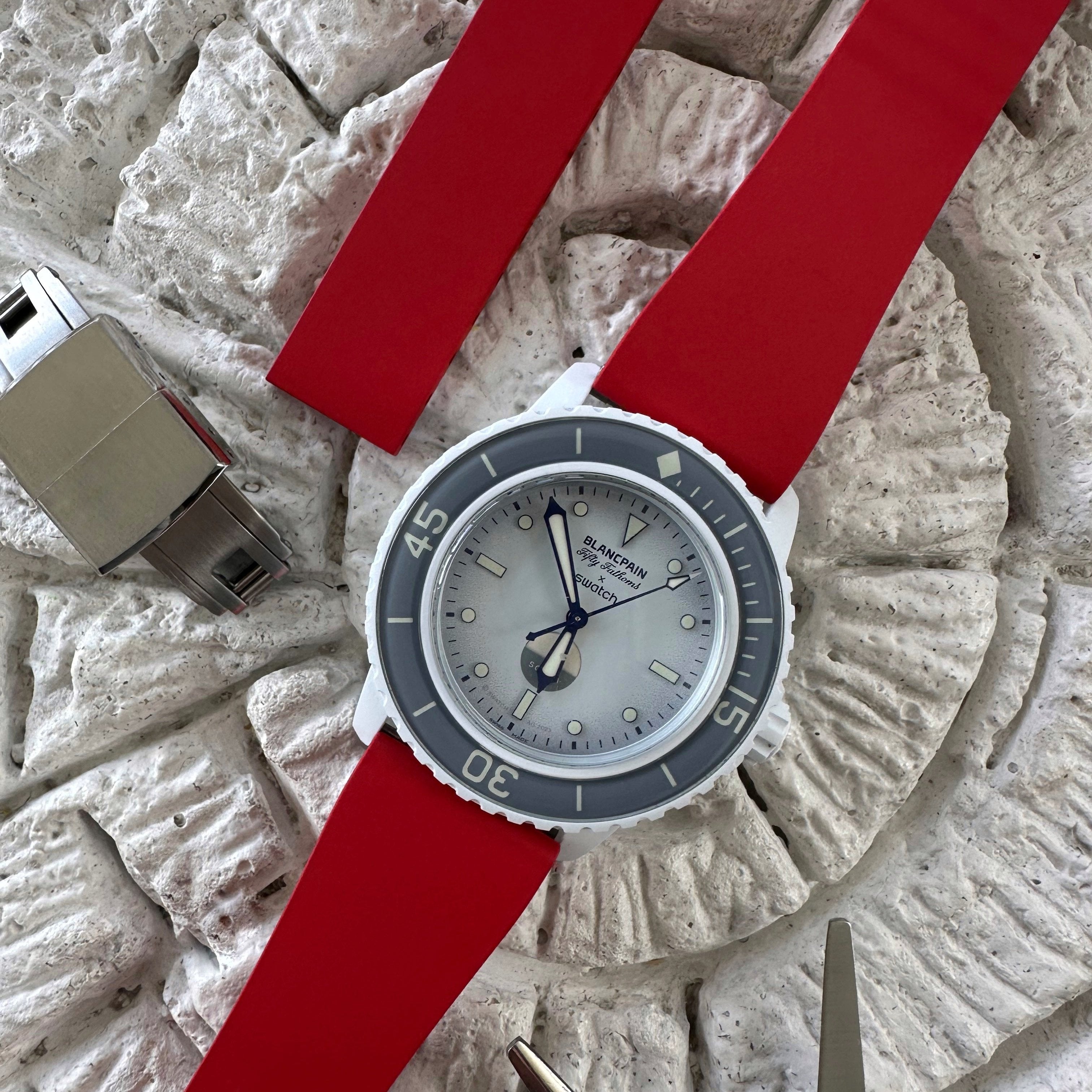 Red Rubber Watch Strap